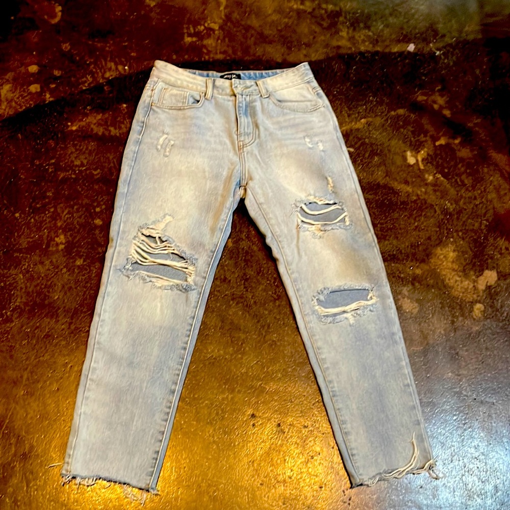 Nasty Gal Distressed high waisted jeans